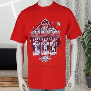 2002 Anaheim Angels World Series Y2K Vintage Tee L NWT